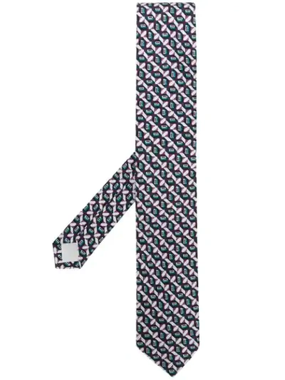 Shop Prada Geometric Pattern Tie - Multicolour