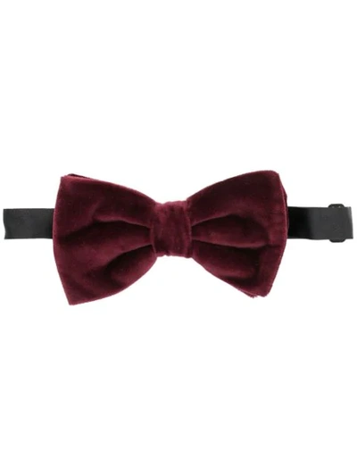 Shop Dolce & Gabbana Velvet Bow Tie In Red
