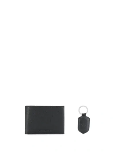 Shop Emporio Armani Embossed Logo Wallet In Black