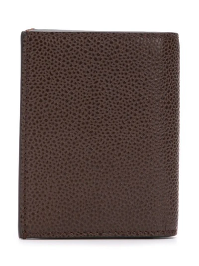 Shop Thom Browne Large Foldover Cardholder In Brown