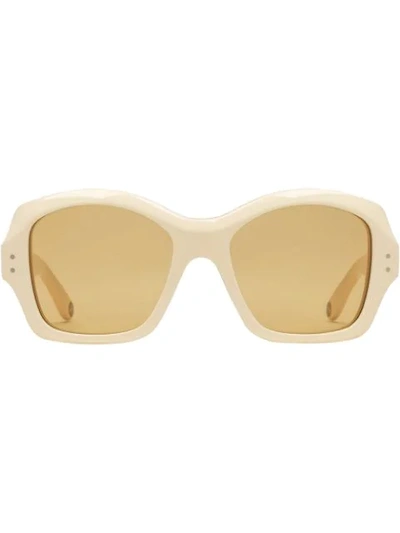 Shop Gucci Oversized Sunglasses In White