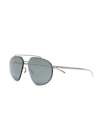 Shop Mykita X Maison Margiela Essential Pilot-frame Sunglasses In Silver