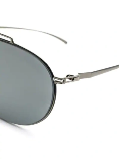 Shop Mykita X Maison Margiela Essential Pilot-frame Sunglasses In Silver