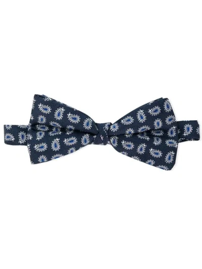 Shop Etro Printed Style Bow Tie - Blue