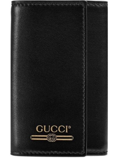 Shop Gucci Logo Key Case In Black