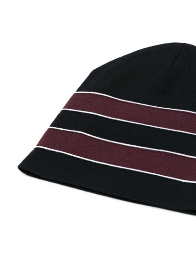 Shop Prada Striped Beanie - Black