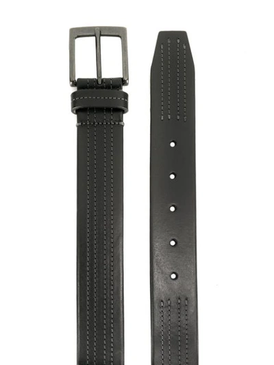 Shop Hugo Boss Boss  Stitch-detail Buckled Belt - Black