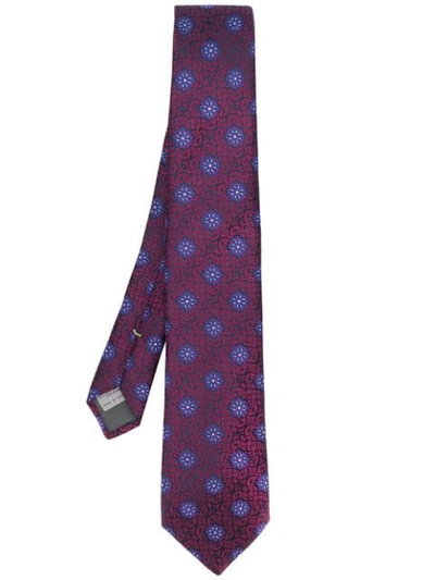 Shop Canali Floral Patterned Tie In Pink