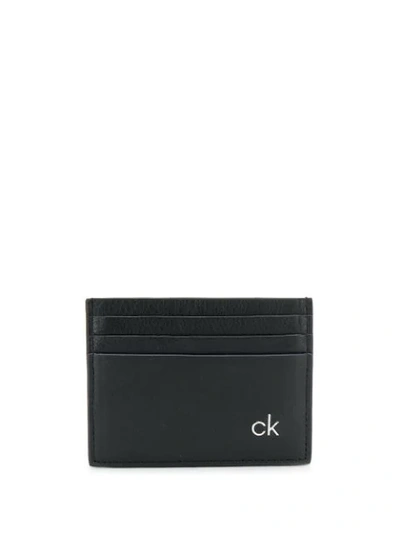 Shop Calvin Klein Logo Plaque Cardholder In Black
