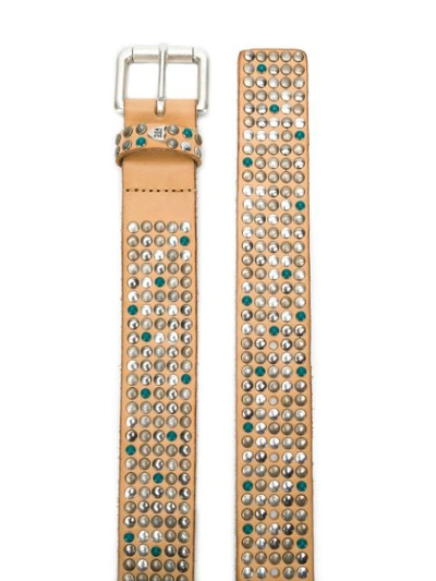 Shop Htc Los Angeles Studded Buckle Belt In Neutrals