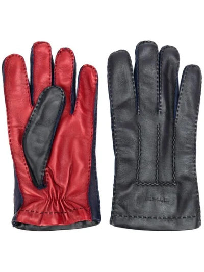 Shop Etro Two Tone Biker Gloves In Black