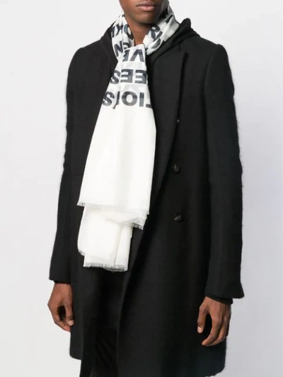 Rick Owens Drkshdw Typeface Scarf In White