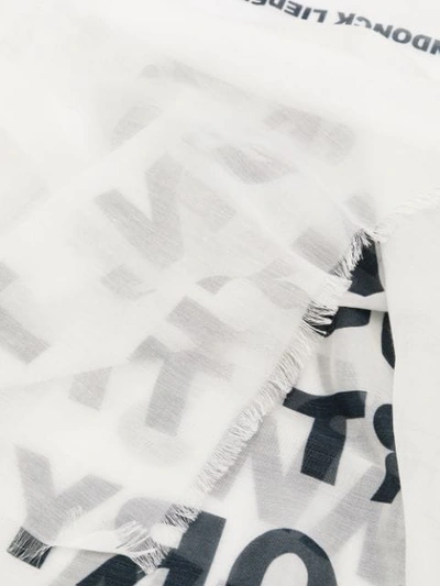 Rick Owens Drkshdw Typeface Scarf In White