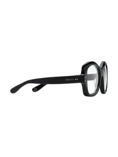 Shop Gucci Oversized Glasses   In 1090 Black