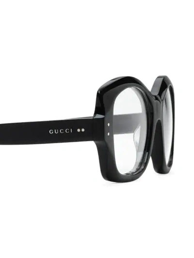 Shop Gucci Oversized Glasses   In 1090 Black