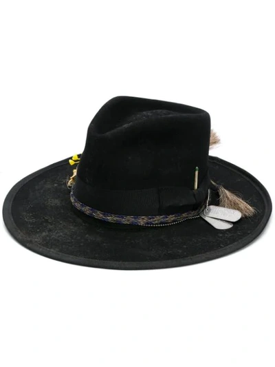 Shop Nick Fouquet Braided Trim Hat In Black
