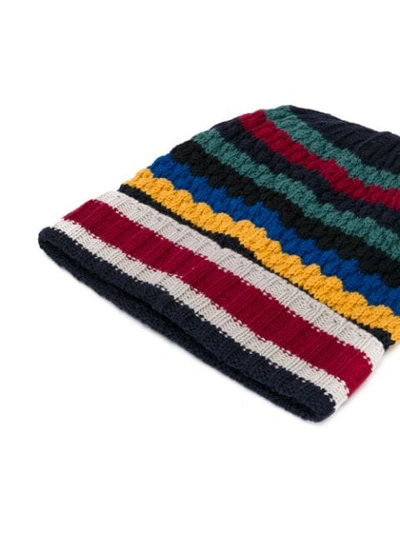 Shop Missoni Intarsia Knit Hat In Blue