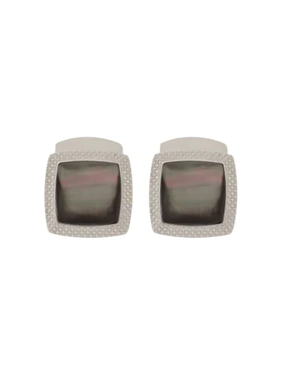 Shop Tateossian Engraved Cufflinks In Silver