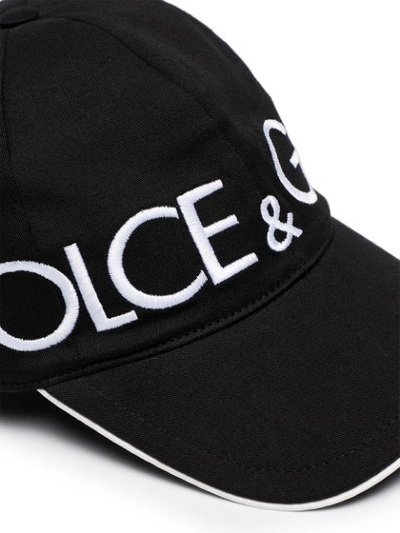 DOLCE & GABBANA BLACK LARGE LOGO CAP - 黑色