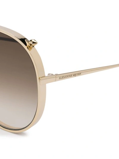 Shop Alexander Mcqueen Aviator Sunglasses In Gold