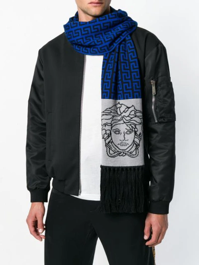 Shop Versace Medusa Scarf - Blue