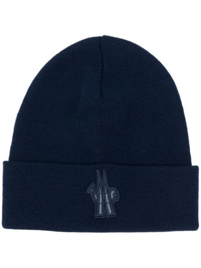 Shop Moncler Grenoble Beanie In Blue