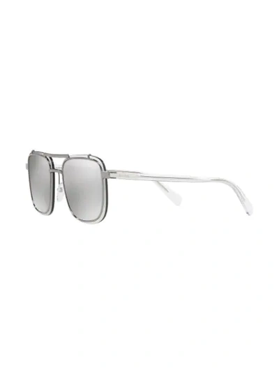 Shop Prada Aviator Sunglasses In Silber