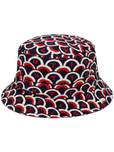 Shop Valentino Scale Print Bucket Hat In Blue