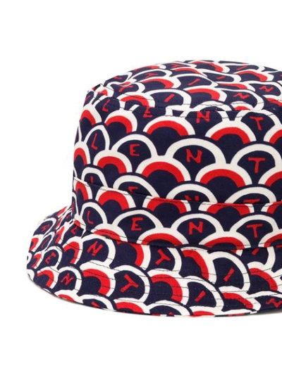 Shop Valentino Scale Print Bucket Hat In Blue