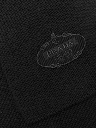 Shop Prada Knitted Scarf - Black