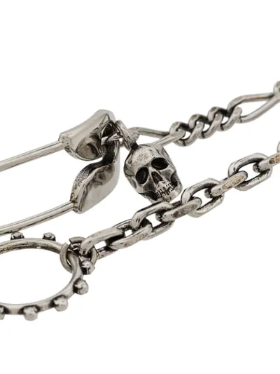 Shop Alexander Mcqueen Skull Charm Bracelet In Silver
