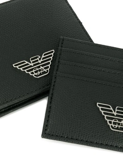 Shop Emporio Armani Logo Plaque Wallet In Black