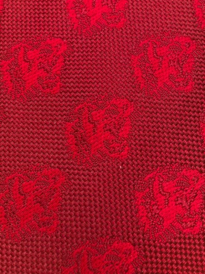 Shop Gucci Roaring Tiger Patterned Tie - Red