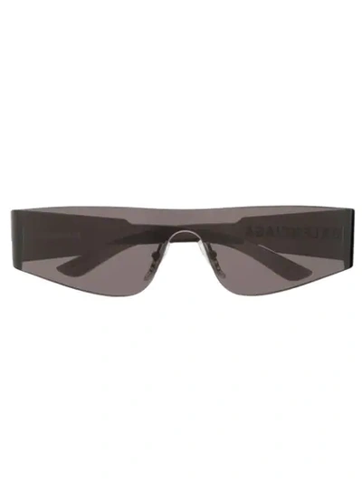 Shop Balenciaga Mono Rec Sunglasses In Black