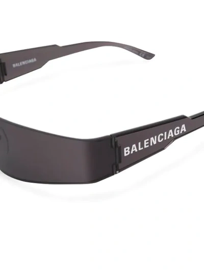 Shop Balenciaga Mono Rec Sunglasses In Black