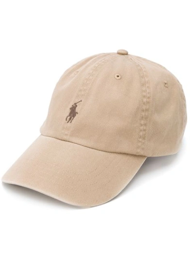 Shop Polo Ralph Lauren Logo Embroidered Cap In Brown