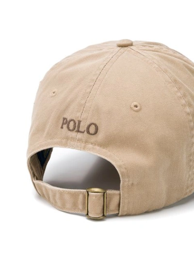 Shop Polo Ralph Lauren Logo Embroidered Cap In Brown