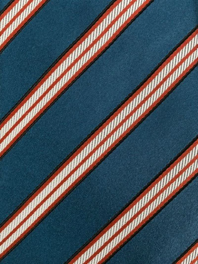Shop Kiton Diagonal Stripes Tie - Blue