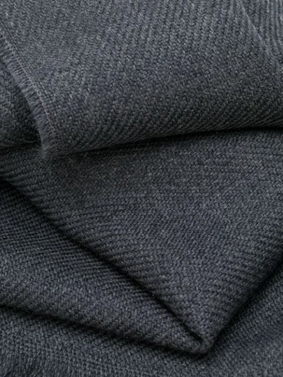Shop Prada Woven Fringed Scarf In Grey