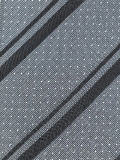 SAINT LAURENT 条纹领带 - 灰色