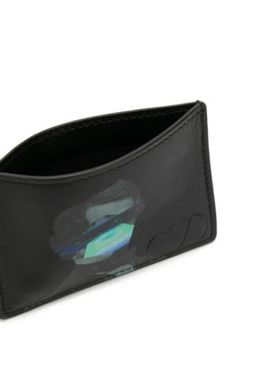 Shop Valentino X Undercover Ufo Face Print Cardholder In Black