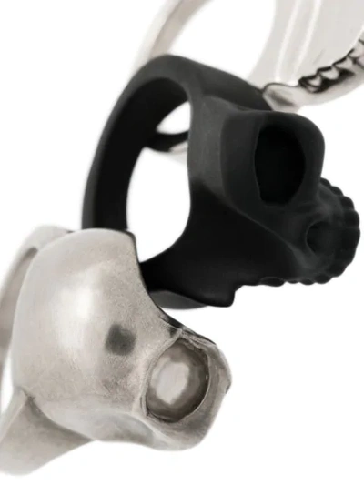 Shop Alexander Mcqueen Skull Charm Ring In Silver
