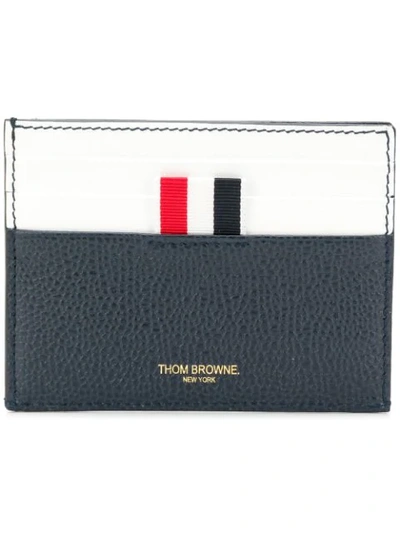 Shop Thom Browne Stained Leather Note Cardholder In Blue