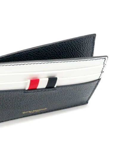 Shop Thom Browne Stained Leather Note Cardholder In Blue