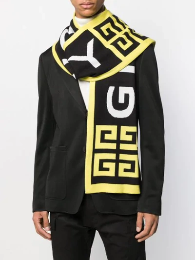Shop Givenchy 4g Knitted Scarf In Black