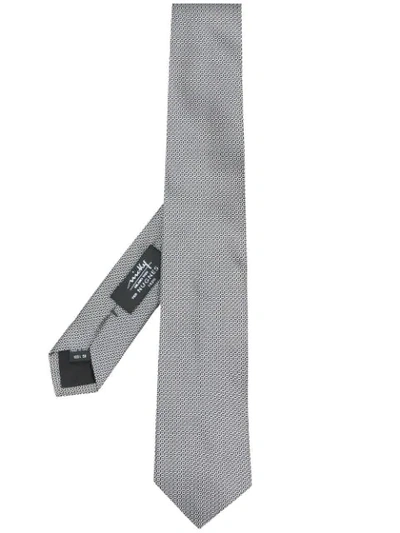 Shop Nicky Embroidered Jacquard Tie In Grey