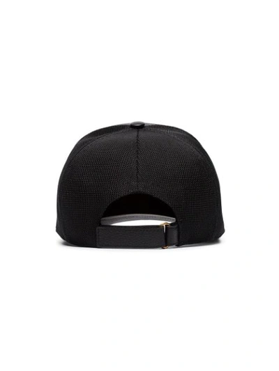 Shop Gucci Logo Print Baseball Cap In  Black