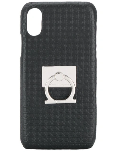 Shop Ferragamo Iphone X Gancini Phone Case In Black