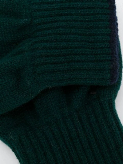 Shop Pringle Of Scotland Cashmere Fingerless Gloves In Green