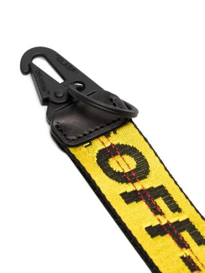 Shop Off-white Yellow Industrial Logo Fabric Key Chain In 6000 Yellow No Color